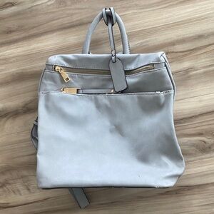 Sole Society Gray Leather Backpack